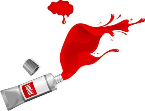 red ink paint splash