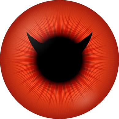 Red Iris With Devil Pupil clip art
