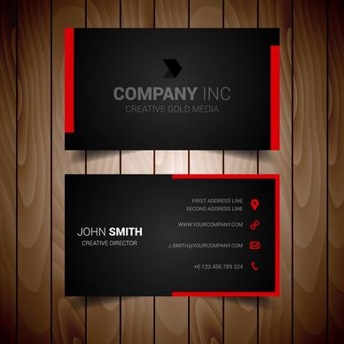red lined business card
