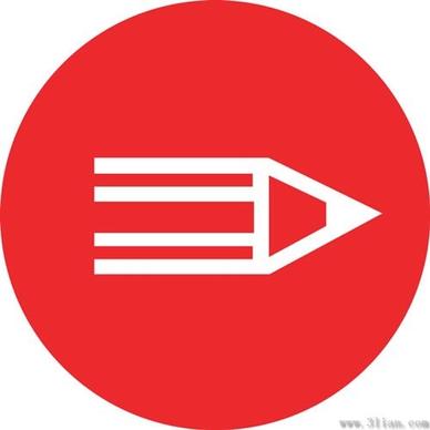 red pencil icon vector