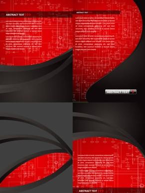 technology backgrounds modern black red decor diagram illustration