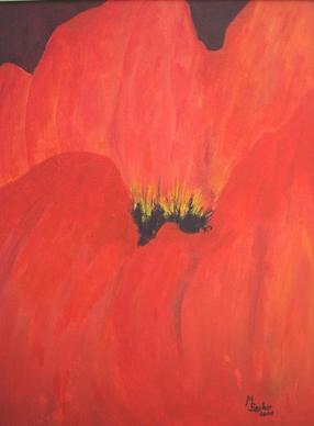 red poppy klatschmohn painting