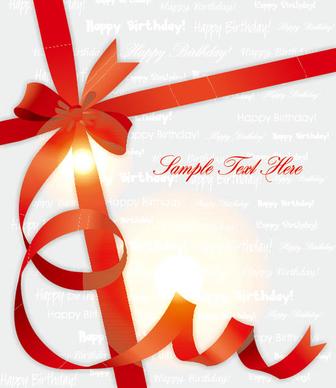 red ribbons gift cover background vector