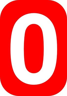 Red Rounded Rectangle With Number 0 clip art