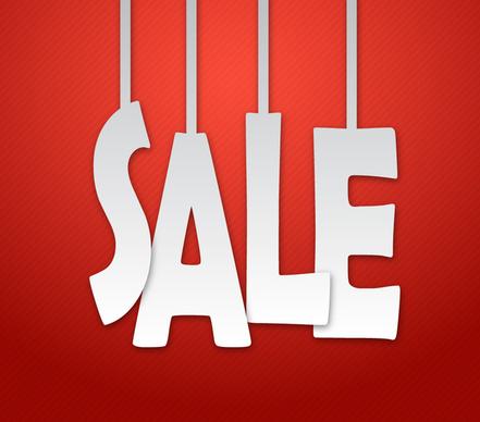 red sale banner with white hanging letters