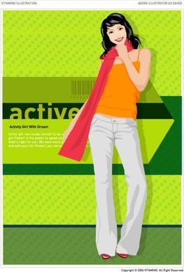 red scarf girl vector