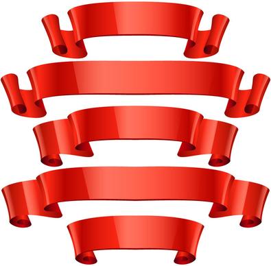 red soft scroll ribbons sets