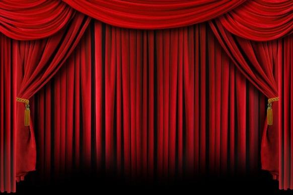 red stage curtain hd picture