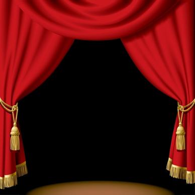 stage background 3d red curtain decor