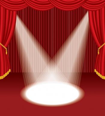 stage background elegant spotlight red curtain decor