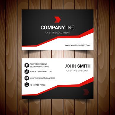 red steped corporate business card