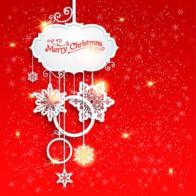 red style christmas shiny greeting card vector