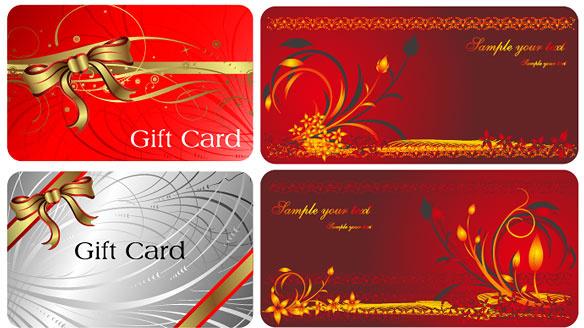 red style gift card vector