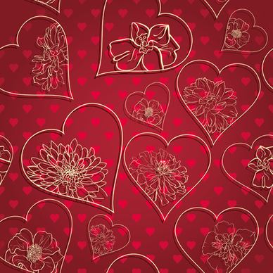 red style heart with valentine day vector