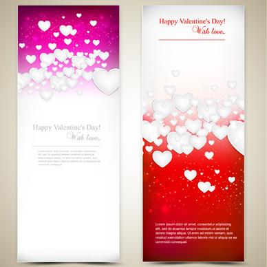 red style valentine cards design elements vector