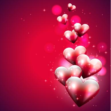 red style valentine cards design elements vector