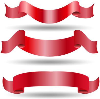 red swirled ribbon sets on white background