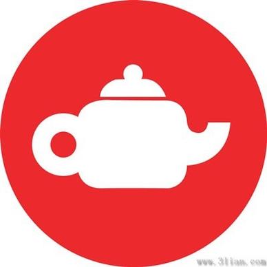 red teapot icon vector
