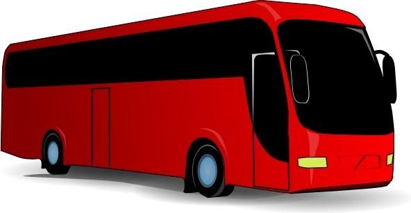 Red Travel Bus clip art