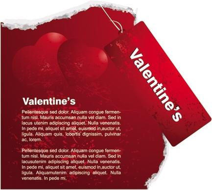 red valentine day card tag vector