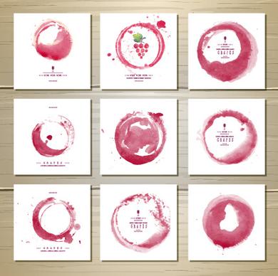 red watercolor wine background vector
