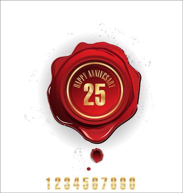 red wax seal cards vector
