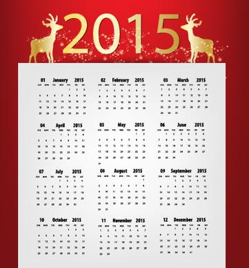 red with white15 calendar vector