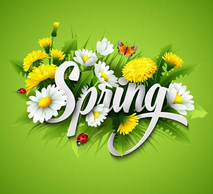 refreshing spring flower backgrounds vector