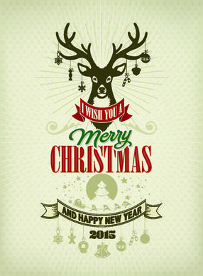reindeer15 christmas and new year vector background