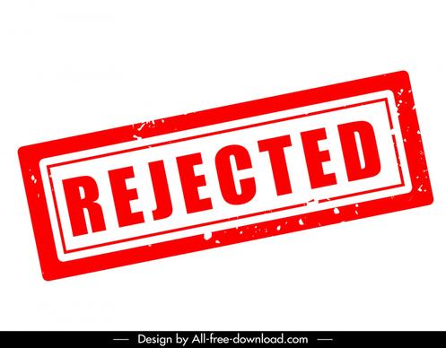 rejected stamp template flat rectangular frame text classic