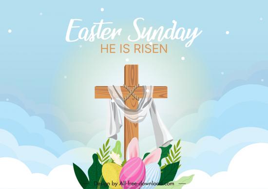 religious easter background template elegant bright cloudy sky
