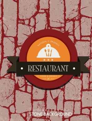 restaurant advertising red grunge stone background logo decor