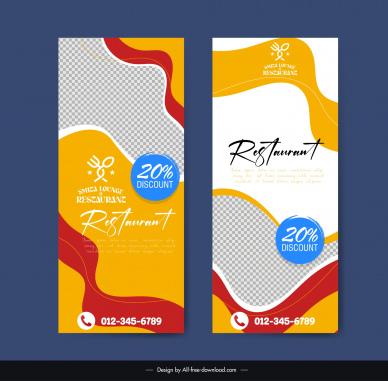  restaurant advertising  templates  checkered curves dynamic