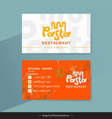 restaurant businesscard template dynamic blurred ingredients texts