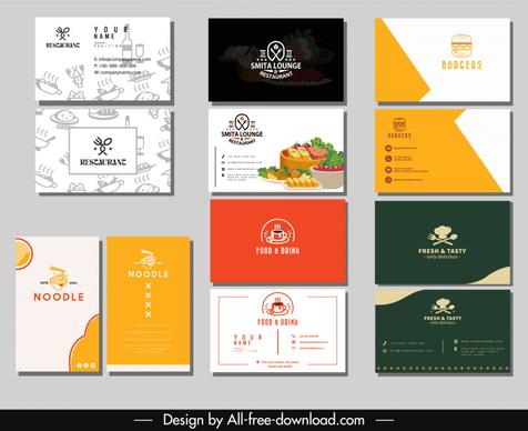 restaurant businesscard template food elements decor
