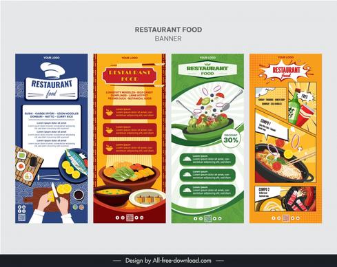 restaurant food banner templates collection vertical dynamic