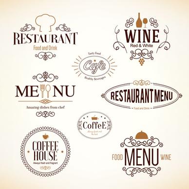 restaurant food menu logos vector design