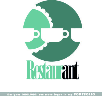 restaurant logos design elements vectors set