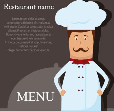 restaurant menu cook background vector