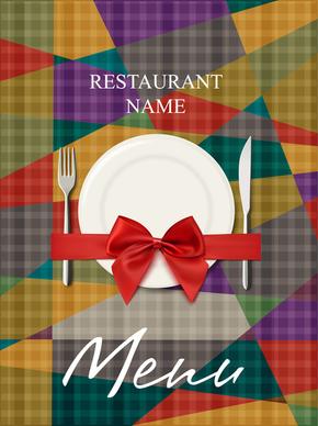 restaurant menu cover with geometry background