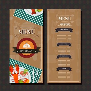 restaurant menu template brown classical design food decor