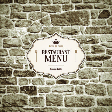 restaurant royal food menu cover vector