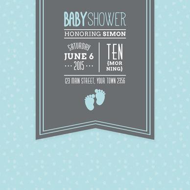 retro baby shower cards vector