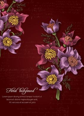 retro background with floral vector