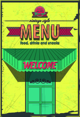 retro cafe and restaurant menu