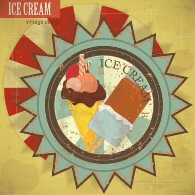 retro cartoon ice cream vector