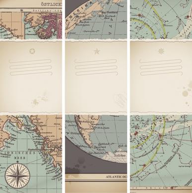 cartography map background templates retro design