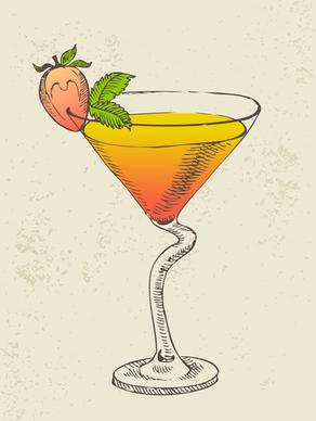 retro cocktail design vector set
