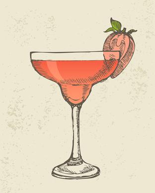 retro cocktail design vector set