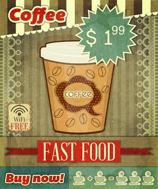 retro coffee poster vector